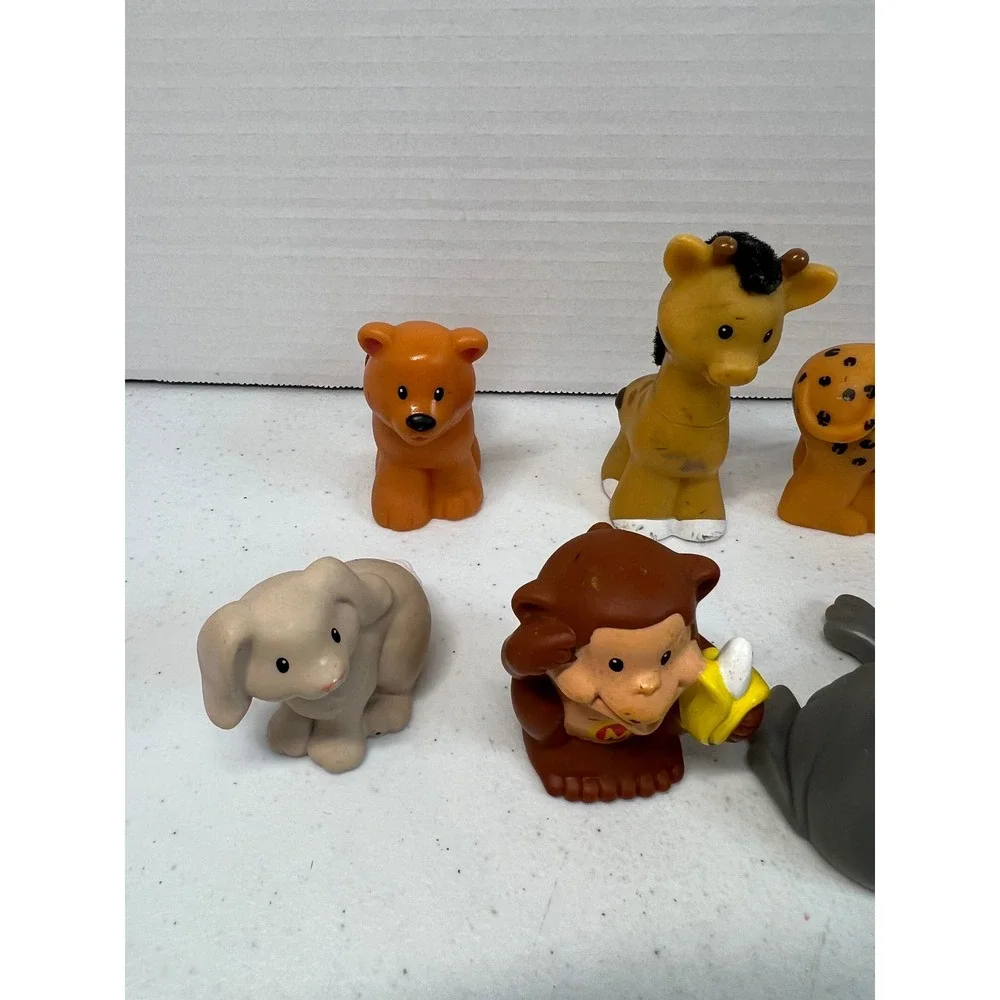 Fisher Price Little People Zoo Animal Figures Lot Giraffe Monkey Gorilla 10pc